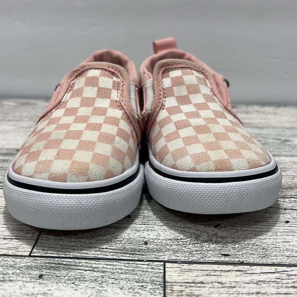 Vans® Asher V Kids' Pink Checkered Shoes slip on - Picture 10 of 16